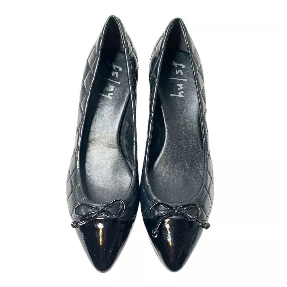 FS/NY Women's Black Quilted Kitten Heels size 9.5 M